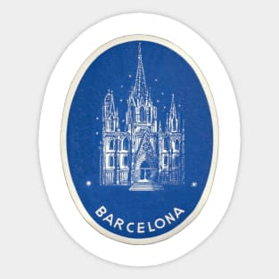 Barcelona Skyline Vintage Spain Sticker